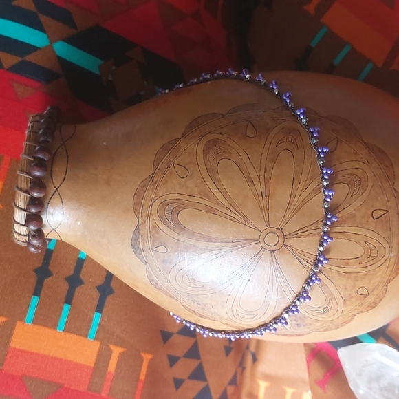 Bohemian Crochet Necklace, Purple Brown & Silver Handcrafted by Rust Be… - Picture 7 of 12